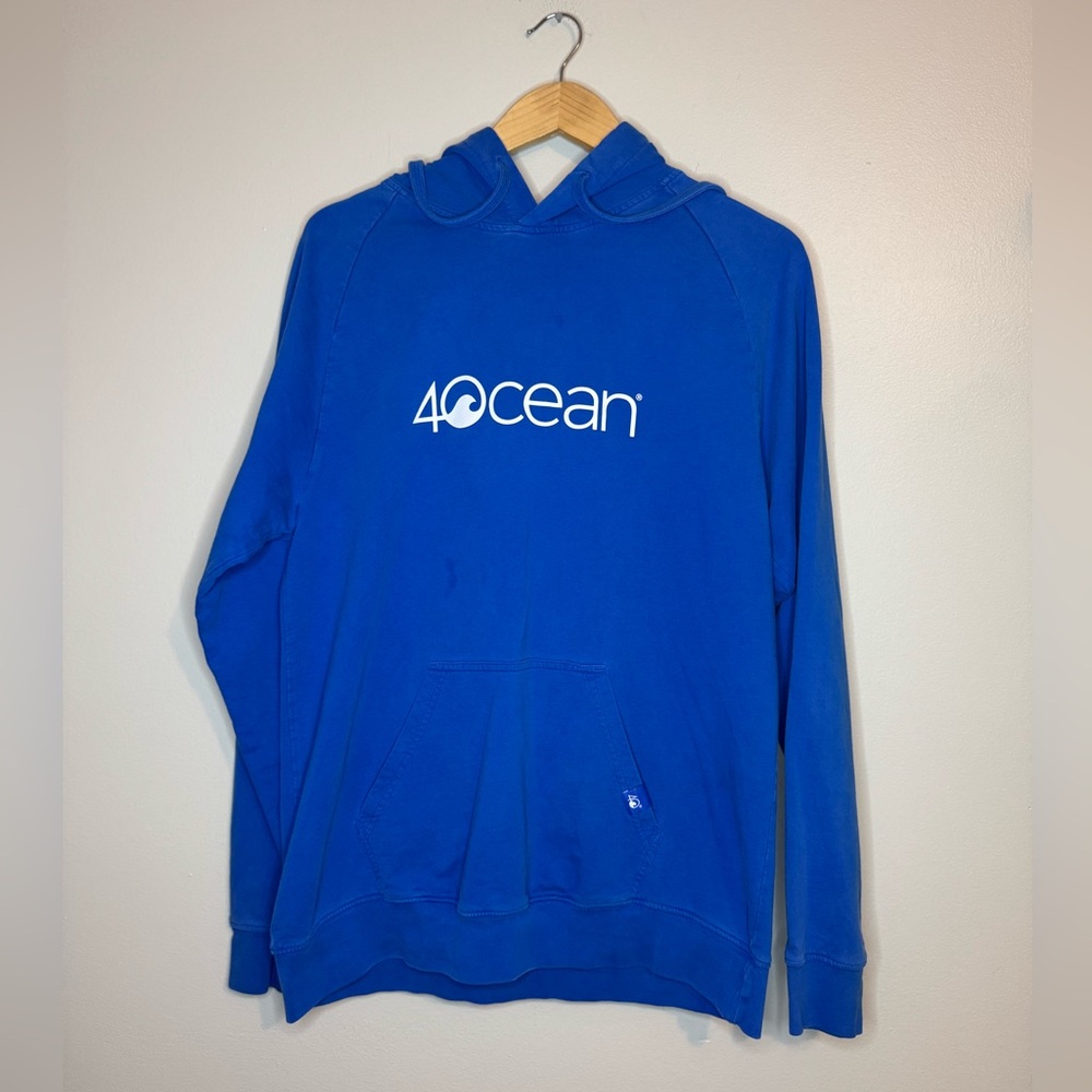 4Ocean Hoodie Sweatshirt Size M Royal Blue 100% Organic Cotton Environmental‎